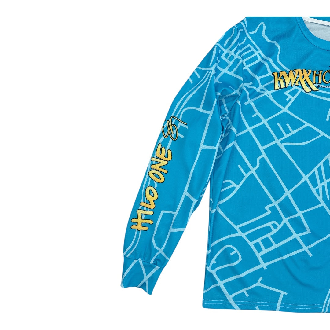 Sig Zane x KWXX Ho'olaule'a Hilo One - Blue Long Sleeve