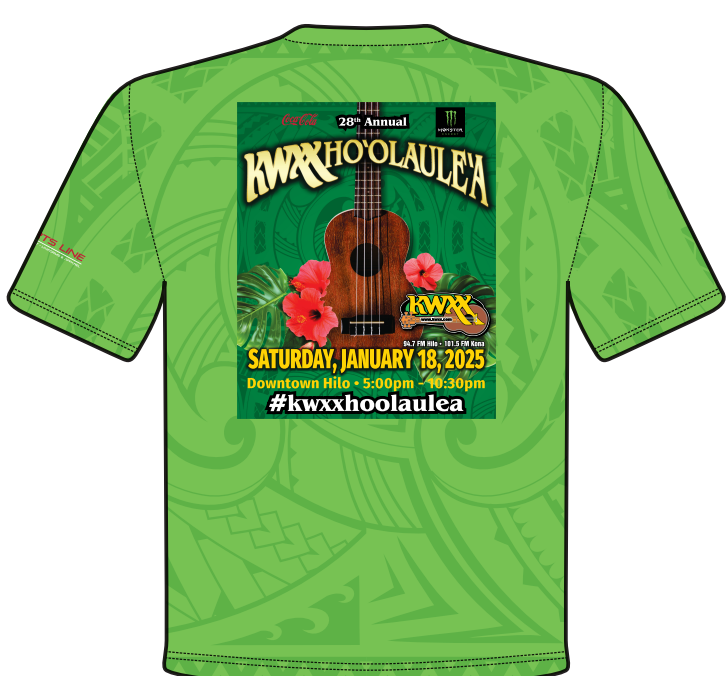 Official 28th KWXX Ho'olaule'a t-shirt